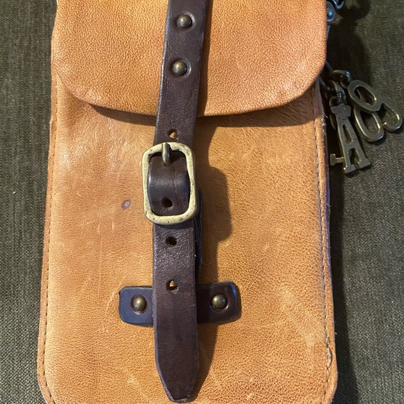 A.S.98 Tan and Brown Leather Crossbody Bag with Adjustable Strap - Picture 2 of 10